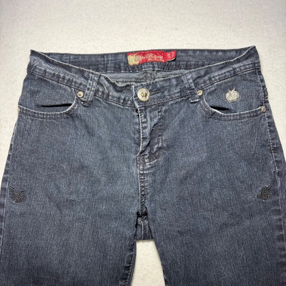 Apple Bottoms Womens Dark Wash Rhinestone Apple Pocket Jeans AMJ-1344R Size 7/8 - Picture 2 of 10